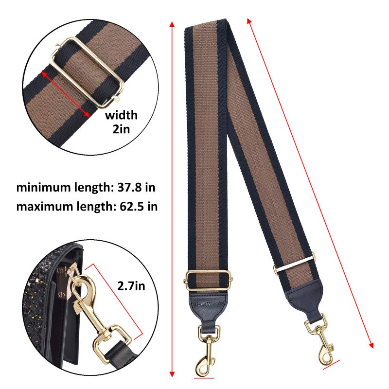 CLOUDMUSIC Handbag Strap Replacement Crossbody Strap Purse Strap For Women Girls (Brown) - Image 3
